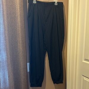 Garage Women's Black Striped Trousers
